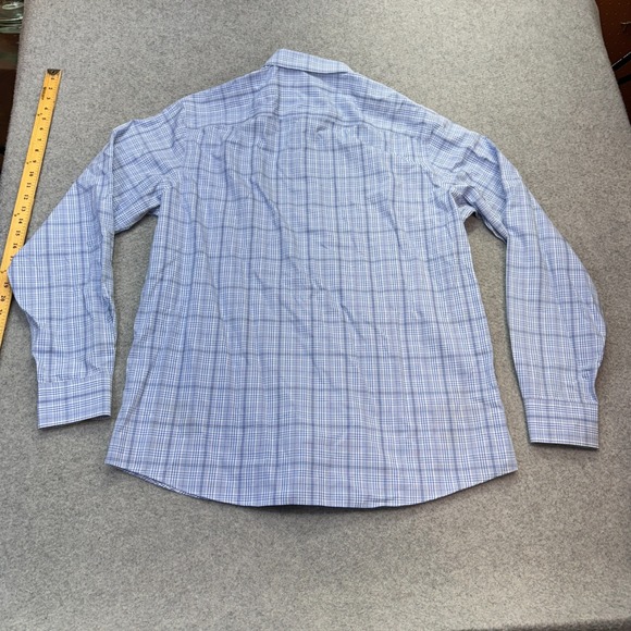 UNTUCKit Men's 2XLT Wrinkle‎ Free Cotton Button Down Shirt Blue Plaid Tall Fit - Picture 9 of 9